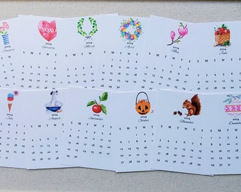 2024 Desk Calendar, Watercolor 2024 Desk Calendar, 2024 Calendar, Monthly 2024 Calendar, Mini 2024 Calendar, Hostess Gift, Gift