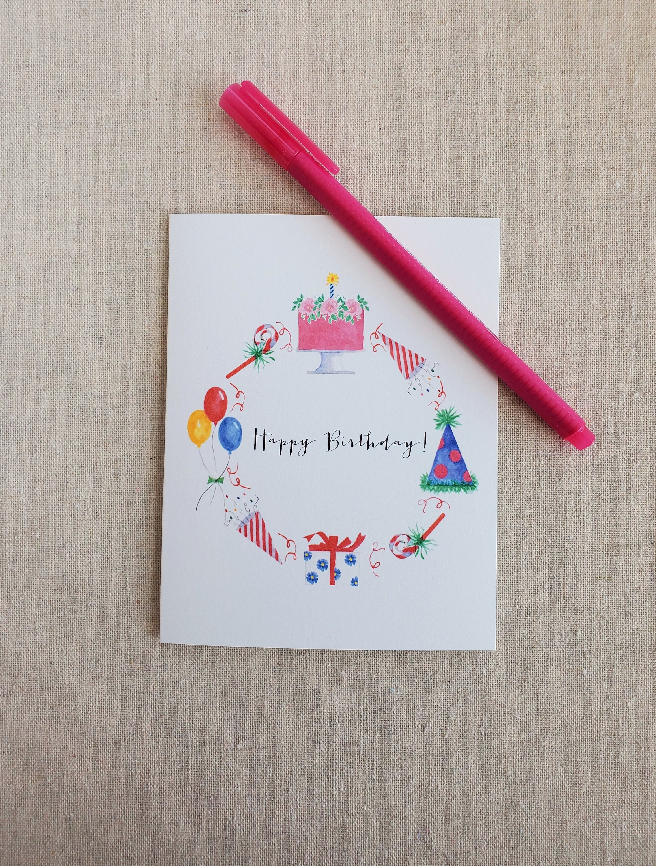 Birthday note card single birthday greeting card birthday Etsy.de