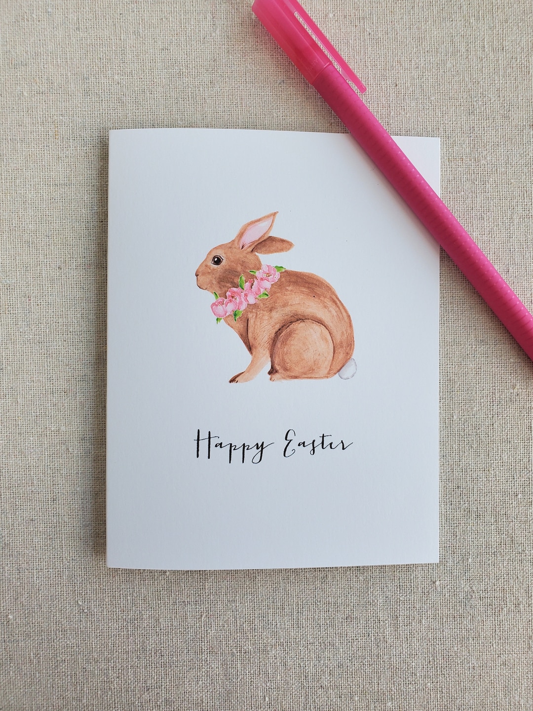 Easter Greeting Card, Single Easter Folded Note Card, Happy Easter Note ...