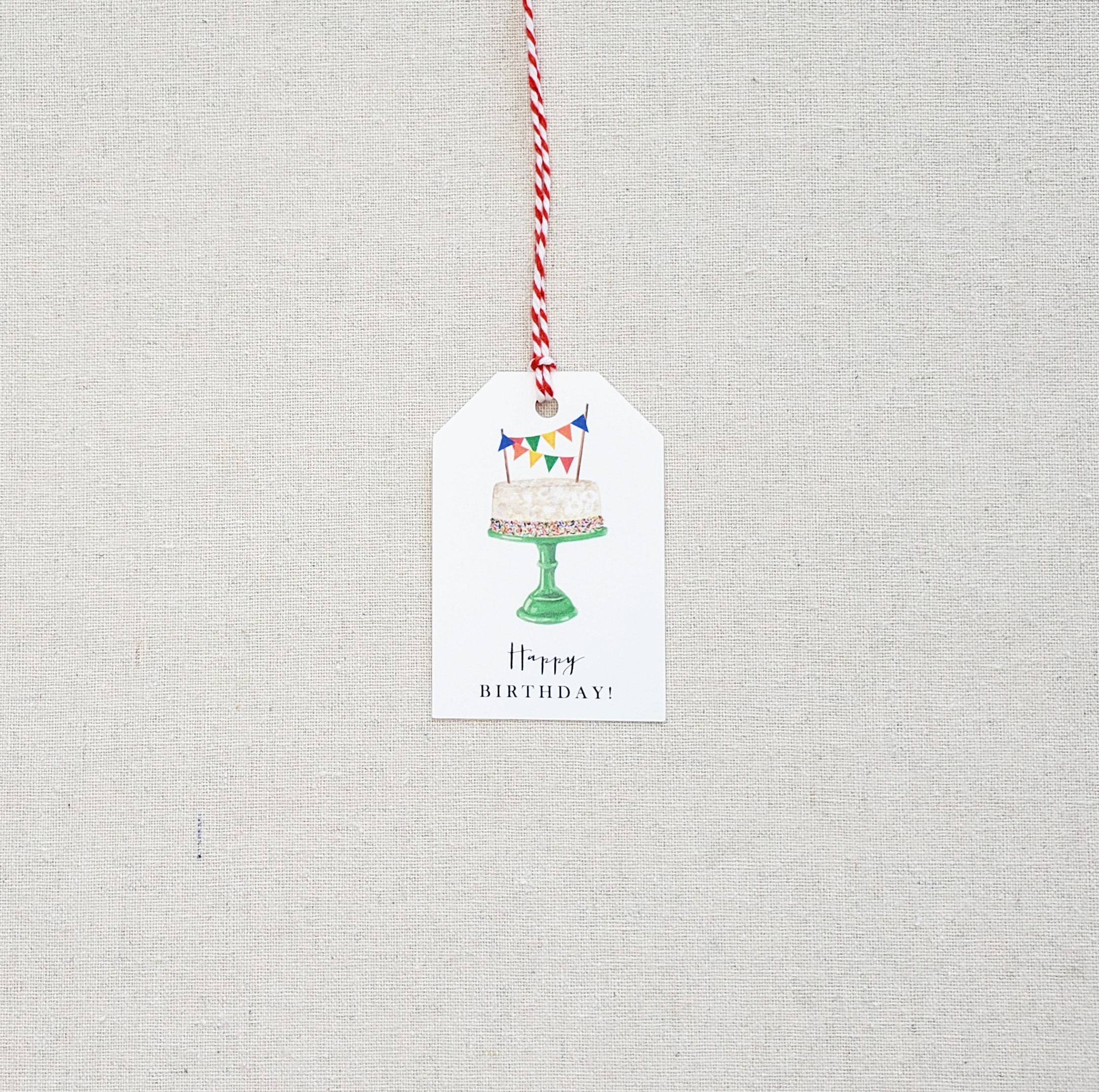 Birthday Cake Gift Tags, Set of 9 Original Watercolor Party Favor Tags ...