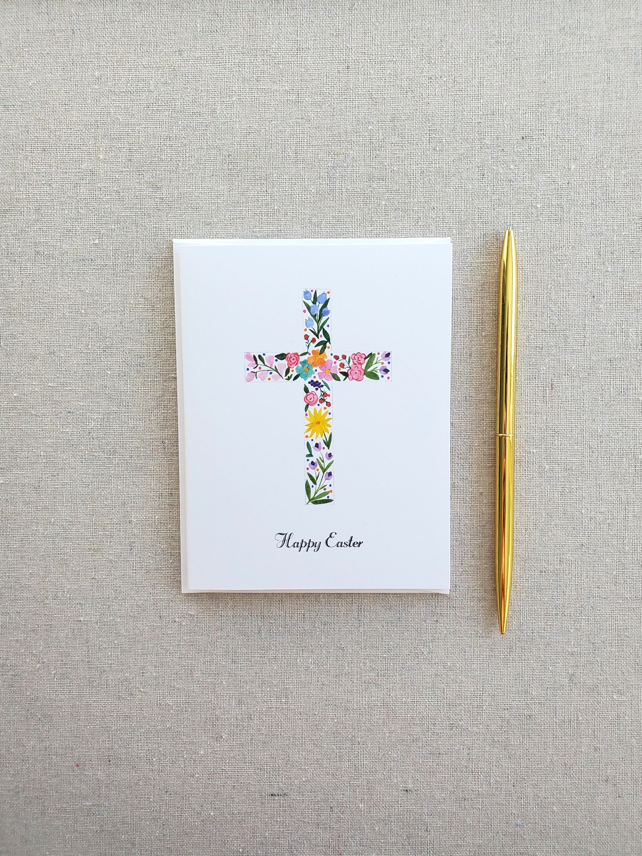 Easter Greeting Card, Single Easter Folded Note Card, Happy Easter Note ...