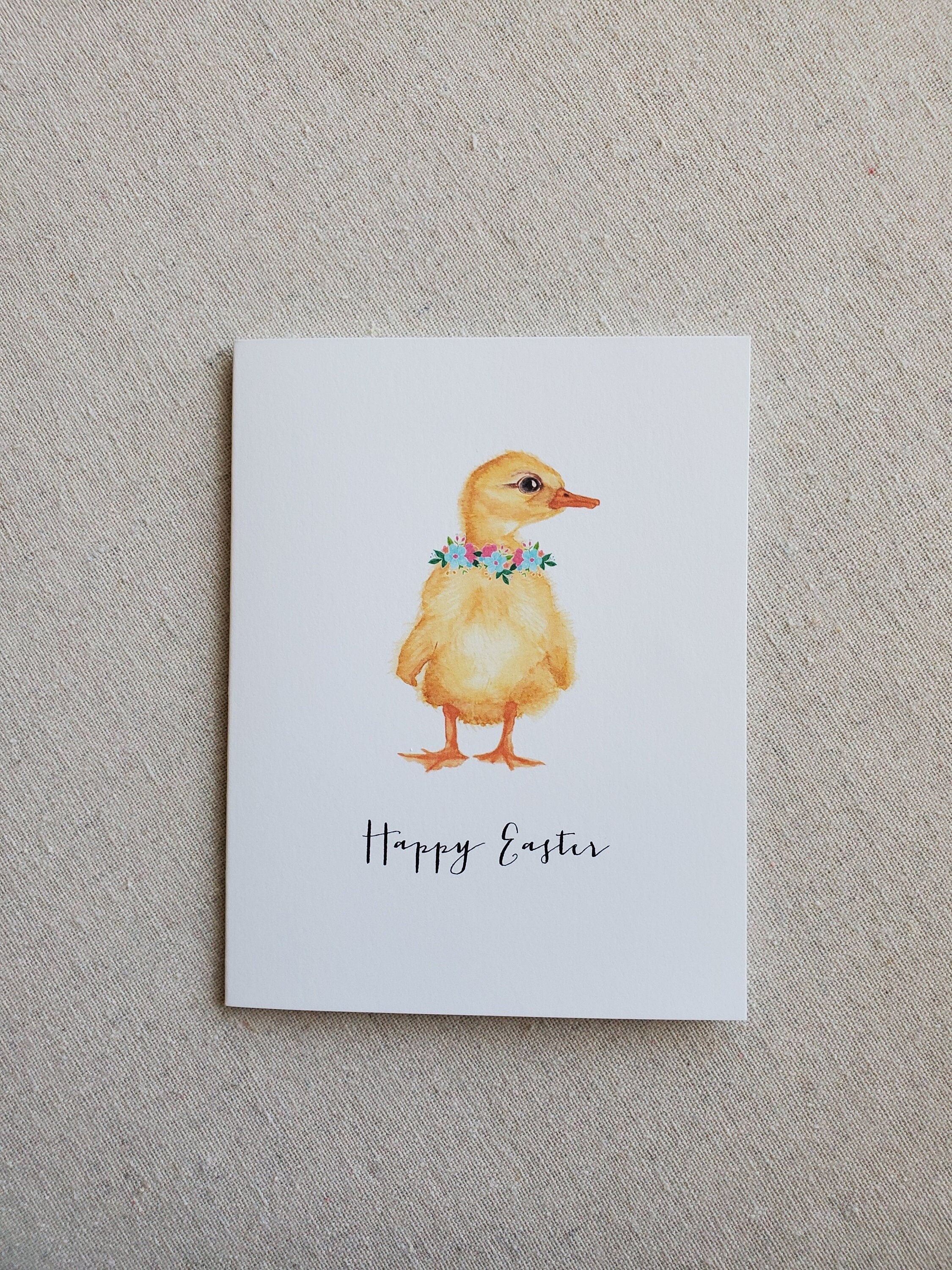 Easter Greeting Card, Single Easter Folded Note Card, Happy Easter Note Card, Easter Duckling Note Card, Easter Gift Card