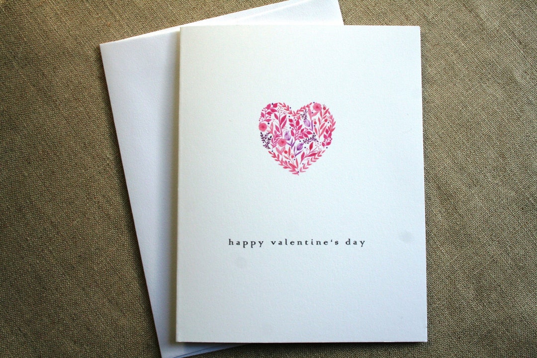 Valentine's Day Note Card Set, Set of 8 Valentine Cards, Watercolor ...