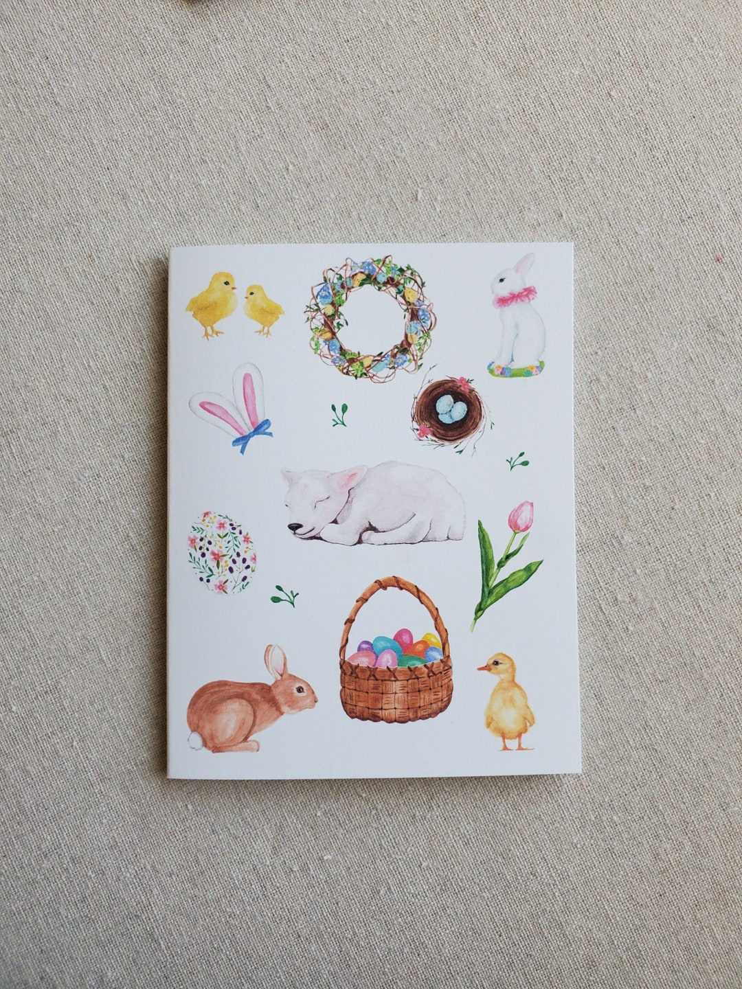 Easter Greeting Card, Single Easter Folded Note Card, Happy Easter Note ...