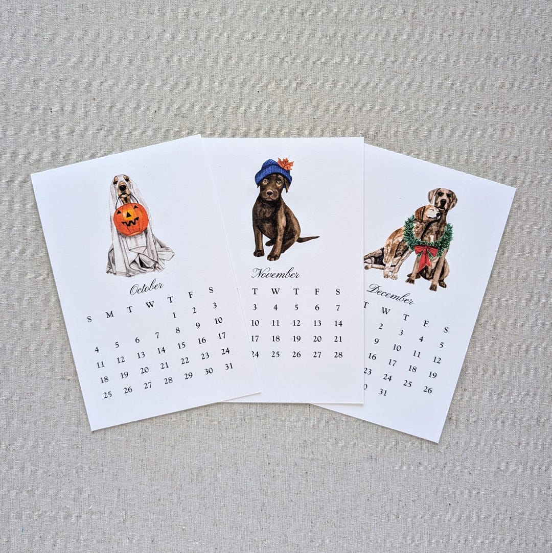 2026 Dog Desk Calendar, 5 X 7 or 4 X 6 Mini Monthly Calendar, Original ...