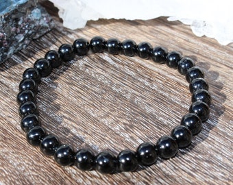 6mm Black Tourmaline Healing Stone Bracelet