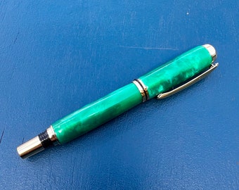 Handgedrehte Artisan Pen: Smaragd
