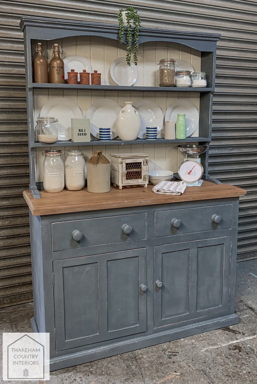 Grey painted welsh dresser best sale