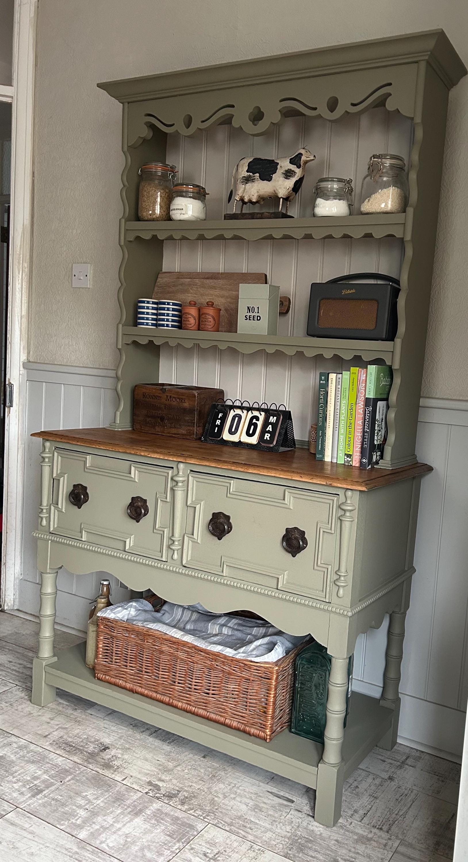 green emerald velvet dress Vintage welsh dresser in Miss Mustard Seed Milk Paint Layla's Mint – Emily  Rose Vintage main image 0