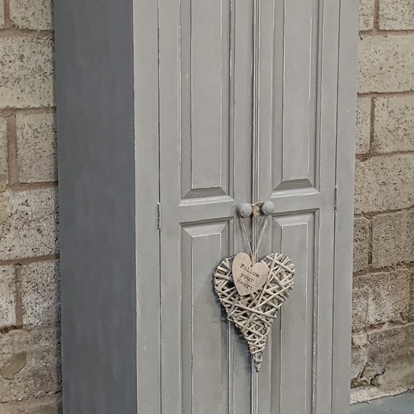 Grey Solid Pine Rustic Country Upcycled Kitchen Pantry LARDER / HOUSEKEEPING CUPBOARD