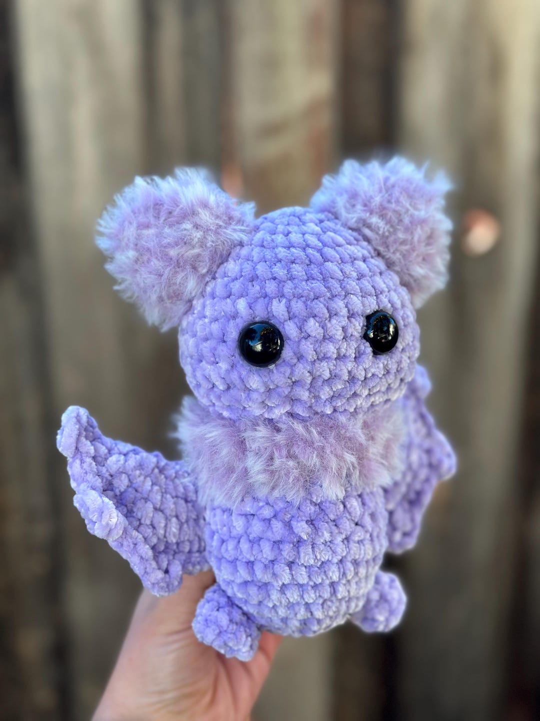 Lavender Bat Amigurumi Plush: Fluffy Crochet Bat - Etsy