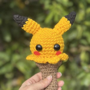 Yellow Bunny Ice Cream Amigurumi - Crochet Bunny Rabbit Plushie - ONE OF A KIND