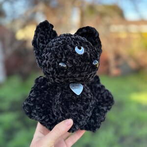 Black Bat Amigurumi - Velvet Black - Small Bat