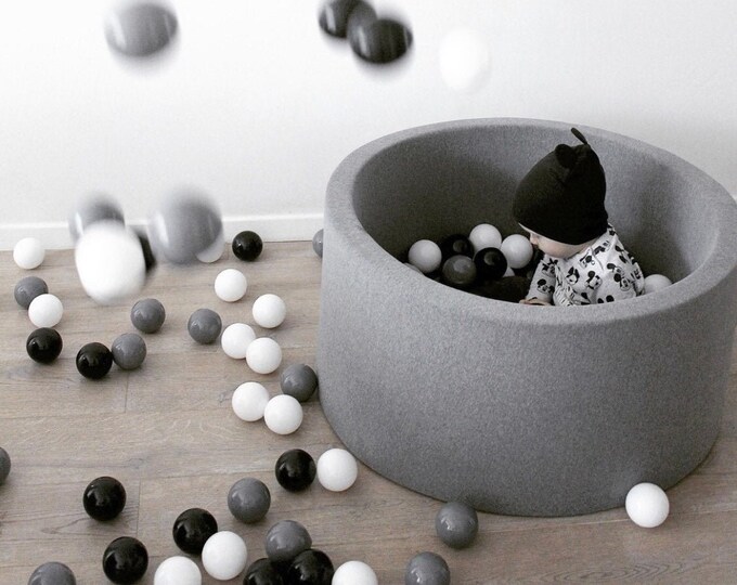 Dark Grey Ball Pit 80x40cm160 Balls Baby Ball Pit Etsy