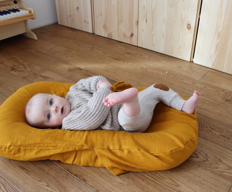 Saffron Baby Nest Baby Lounger Linen Lounger EXPRESS Etsy