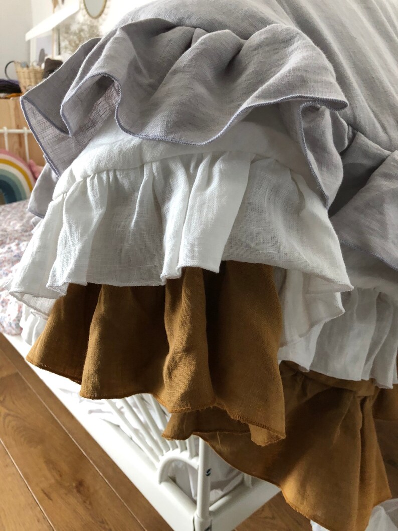 Nursery Rug Light Gray Handmade Baby Carpetlinen Ruffle Etsy