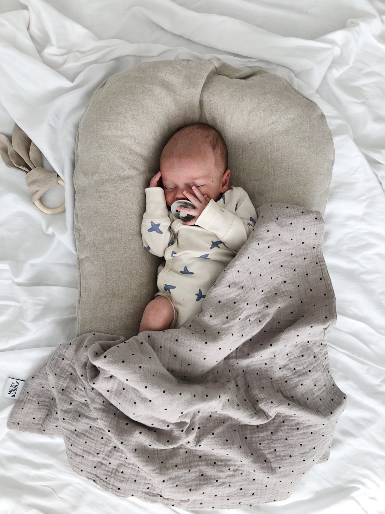 Natural Linen Baby Nest Baby Linen Lounger Newborn Lounger Etsy