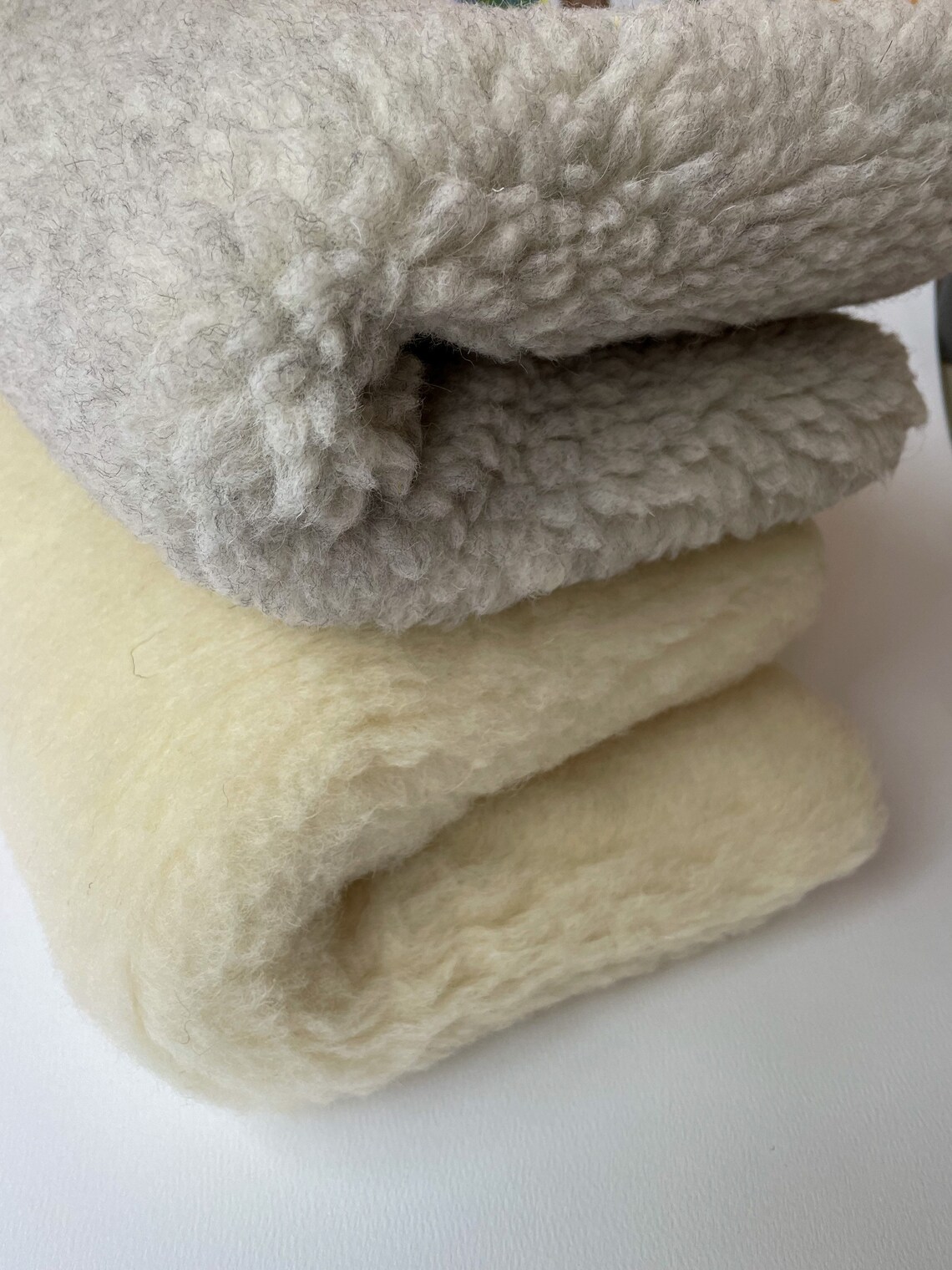 Sherpa Baby Blanket 100 Merino Wool Natural Light Gray Etsy