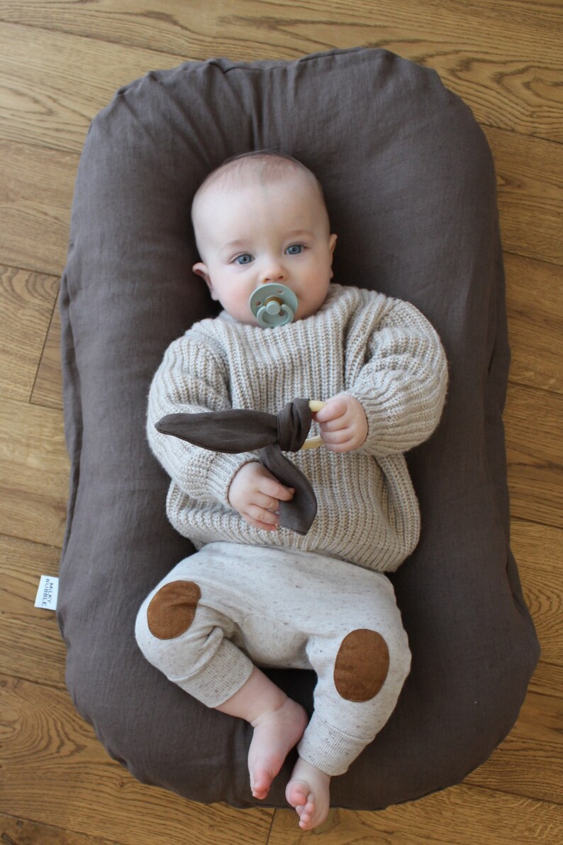 Brown Baby Nest Baby Lounger Linen Lounger EXPRESS SHIPPING Etsy