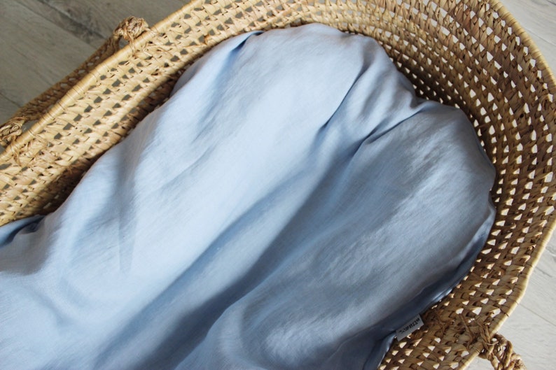 Blue Baby Nest Baby Lounger Linen Lounger Newborn Etsy