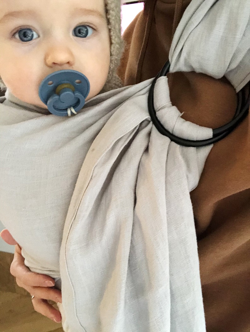 Soft Linen Ring Sling Baby Carrier. Infant Ring Sling. Baby Etsy