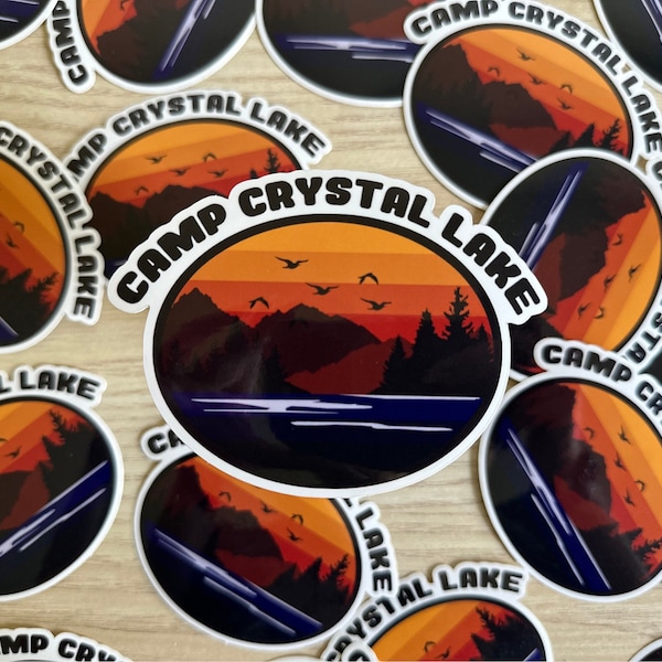 Retro Camp Crystal Lake Sticker | Iconic Horror Film Stickers | Friday the 13th Sticker