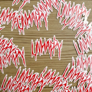 UNHAPPY Metal Logo Font Sticker Death Metal Music Stickers Metalcore Sticker