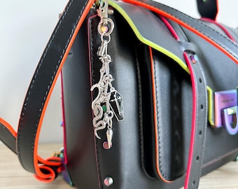 Custom Goth Charm Keychain: Barbed Wire Bag Charm, Alt Jewelry