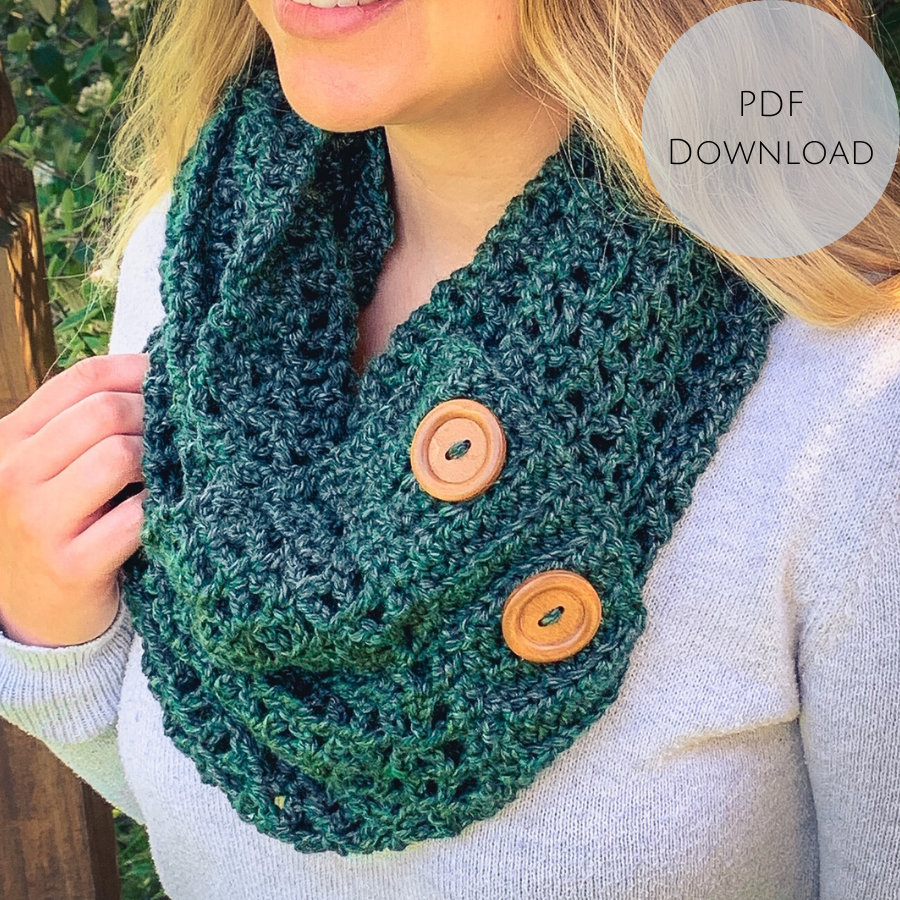 Buttons and Lace Scarf - Crochet Pattern PDF Download -- Adult - Etsy