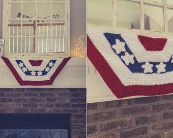 Crochet Pattern - Red, White, and Blue Banner - Fourth of July Bunting