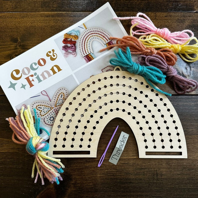 Montessori Craft Kit for Kids: DIY Sewing Yarn Threading Project - Etsy