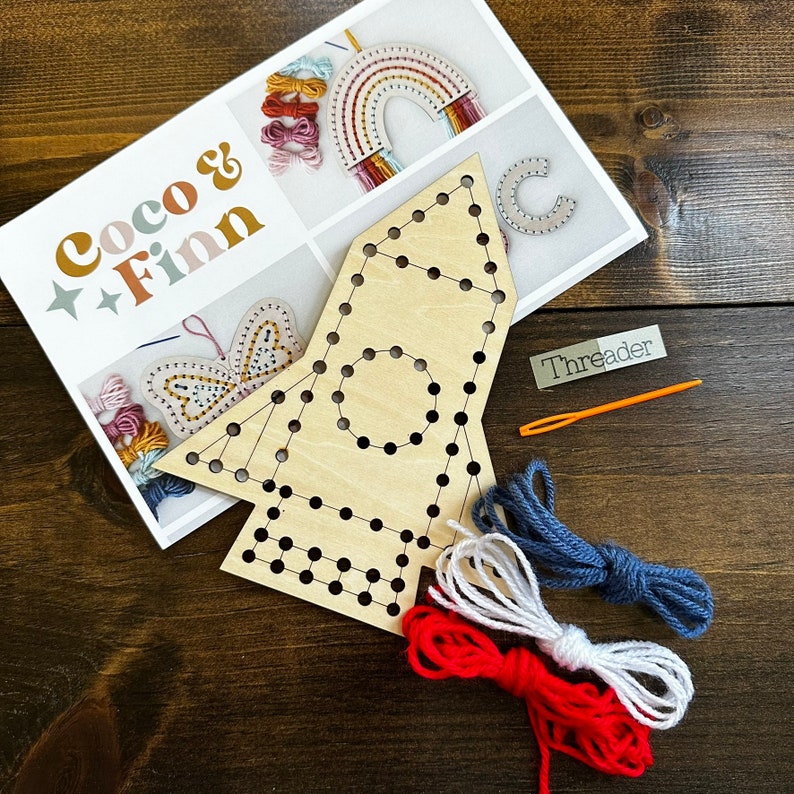 Montessori Craft Kit for Kids: DIY Sewing Yarn Threading Project - Etsy