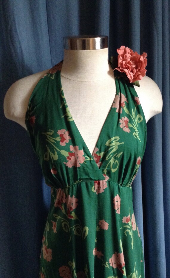 Vintage floral Maxi halter dress - image 7