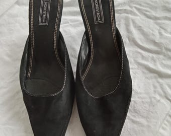 Nordstrom black suede mules