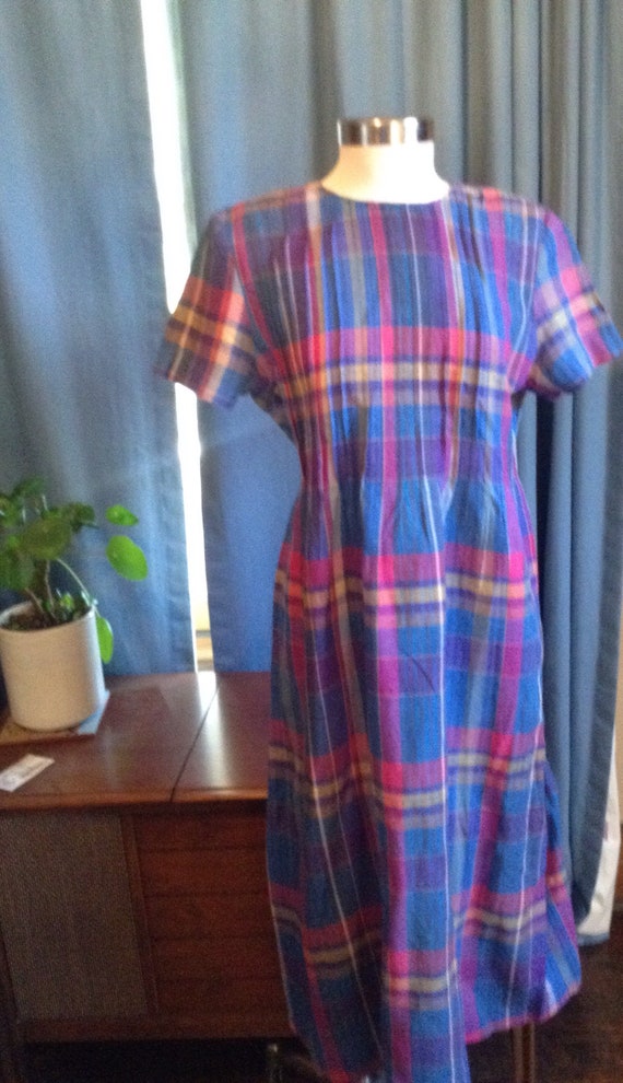 Vintage plaid maxi dress. Plus size