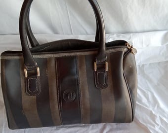 Vintage Fendi pequin stripe boston bag