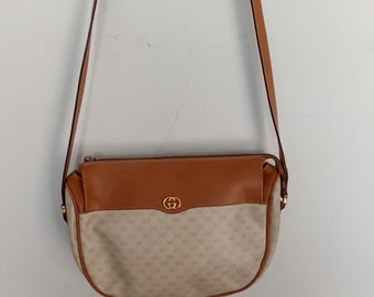 Vintage Ophidia GUCCI GG Supreme canvas crossbody bag with leather trim