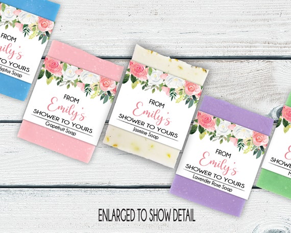 Pink Floral Bridal Shower Favors, Floral Soap Favors For Baby Shower Girl, From My Shower to Yours Soap Favors, Flower Baby Shower Favor