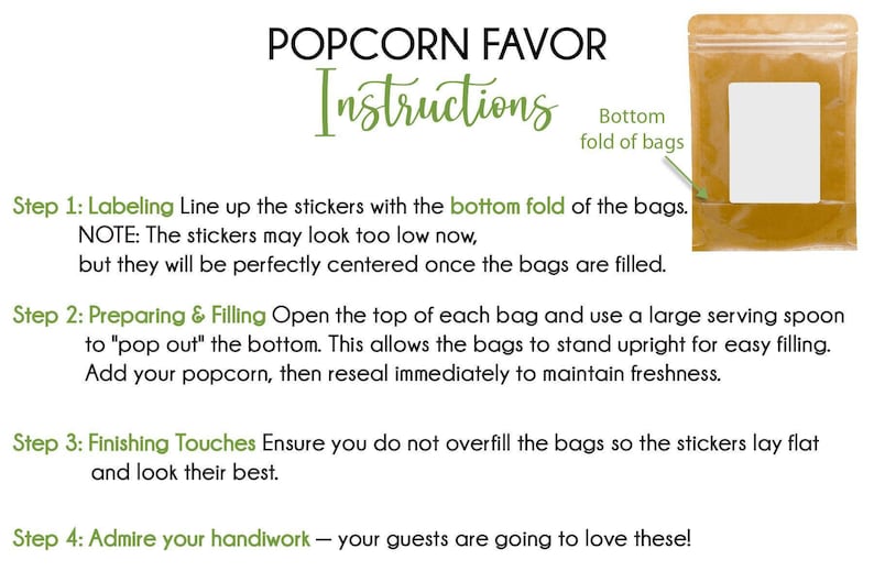 Baby Q Baby Shower Favors, Popcorn Bags and Stickers, Barbecue Baby Shower Party Favors, Summer Party Favors, CoEd BBQ Gender Neutral image 6