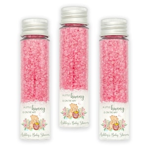 Pink Winnie The Pooh Baby Shower Party Favors, Bath Salt Favor, Girl Pooh Babyshower, A little hunny Is On The Way, Classic Pooh Bear