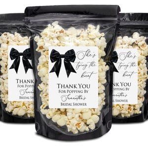 Black Bow Shes Tying The Knot Bridal Shower Party Favors, Black Bow Bridal Shower Favors, Black Bow Theme Party, Bridal Shower Minimalist