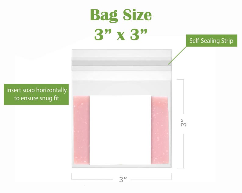 Pu&ograve; includere: Un sacchetto di plastica trasparente con una striscia autoadesiva. Il sacchetto misura 7,6 cm per 7,6 cm ed &egrave; progettato per contenere una saponetta. Il testo "Inserire il sapone orizzontalmente per garantire una vestibilit&agrave; aderente" &egrave; stampato sul sacchetto.