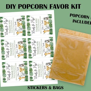 Jungle Baby Shower Favors, Safari Baby Shower Popcorn Bag Favors, Gender Neutral Baby Shower Favors, Safari Theme For Baby Shower Favors immagine 2
