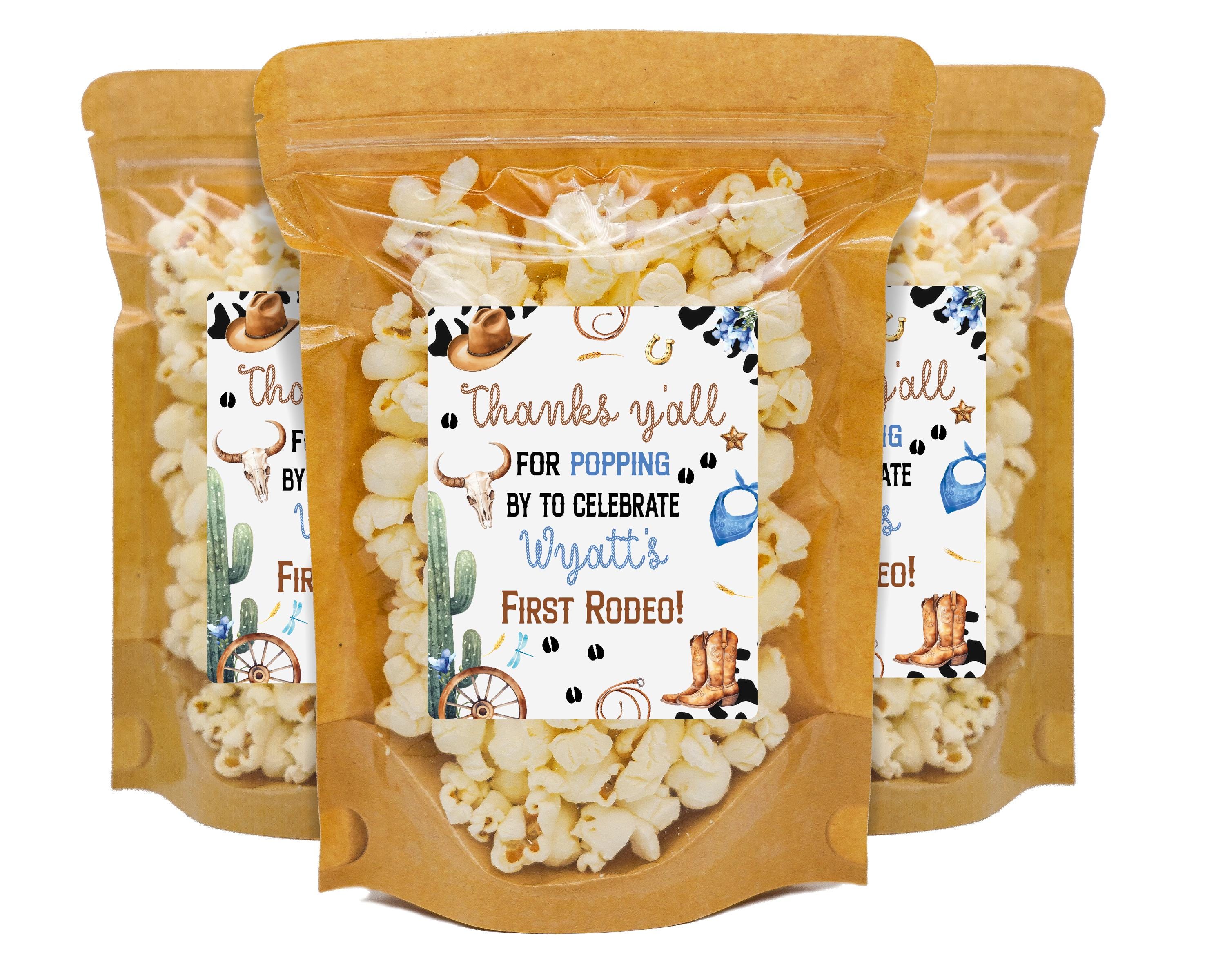 First Rodeo Party Favors, Popcorn Treat Bags, Cowboy Birthday Favor, 1st Rodeo Birthday for Boy, Saddle Up Party, Wild West Birthday Party