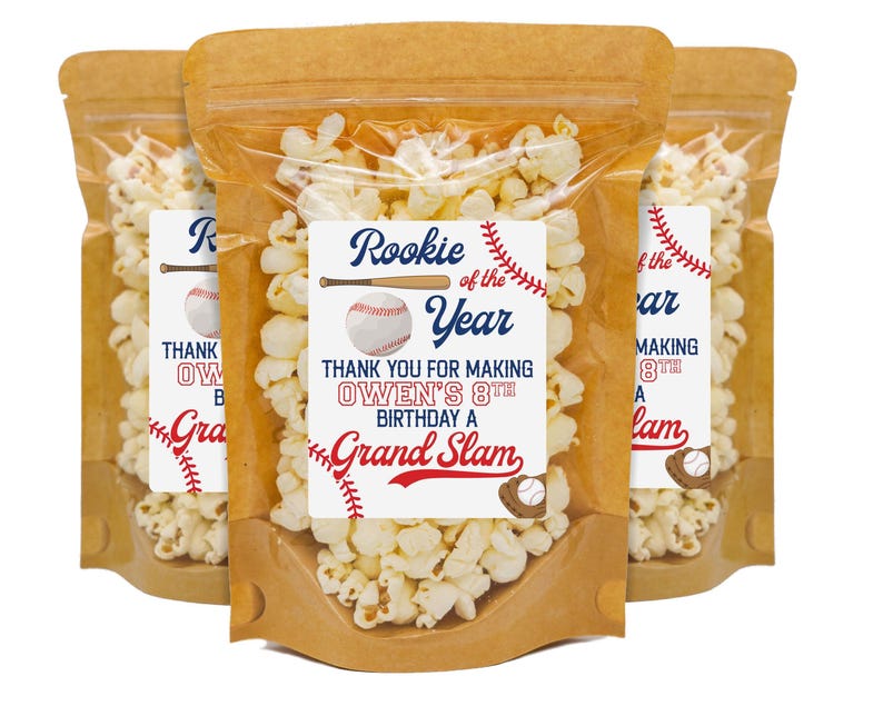 Baseball Birthday Party Favors, Snack Treat Bags for Kids, MVP Birthday ...