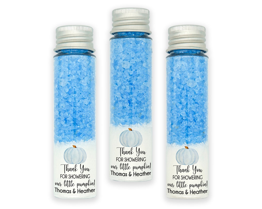 Blue Pumpkin Party Favors Test Tube Bath Salt Boy Party Etsy