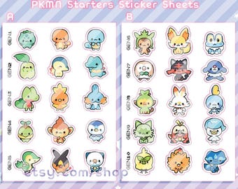 PKMN Mini Starters Sticker Sheet