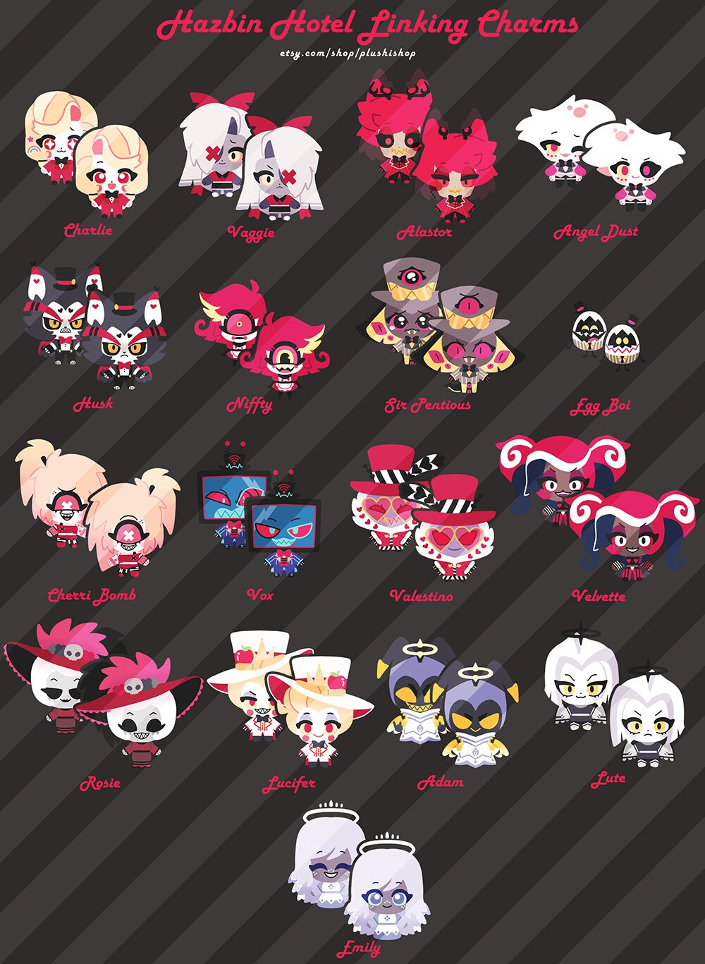 Hazbin Hotel Linkable Charms SALE - Etsy