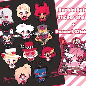 Hoja de pegatinas de Hazbin Hotel + Helluva Boss