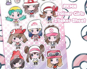 Foglio di adesivi per allenatrici Pokémon